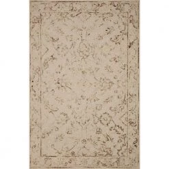 Halle Natural/Sage 7 ft. 9 in. x 9 ft. 9 in. Traditional Wool Pile Area Rug by LOLOI II