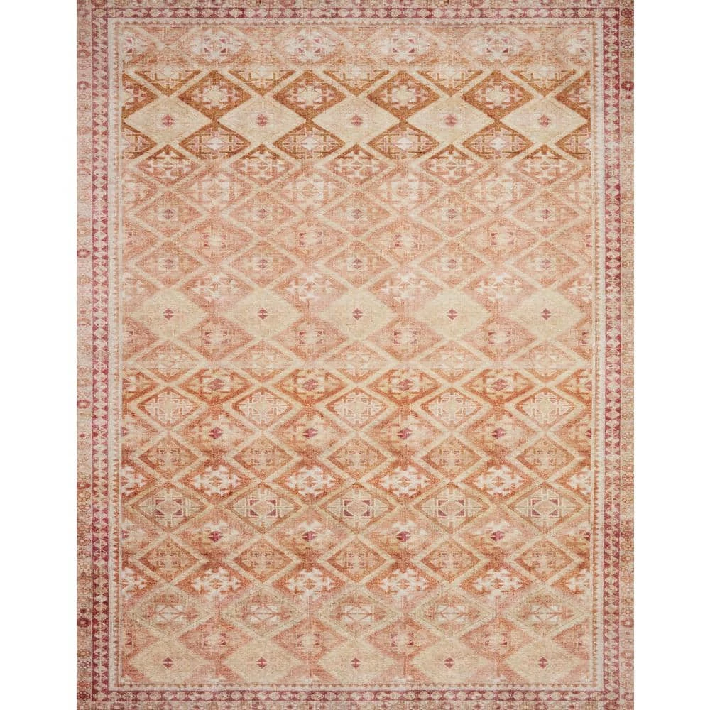 Layla Natural/Spice 2 ft. 6 in. x 7 ft. 6 in. Traditional 100% Polyester Runner Rug by LOLOI II 1 Layla Natural/Spice 2 ft. 6 in. x 7 ft. 6 in. Traditional 100% Polyester Runner Rug by LOLOI II
