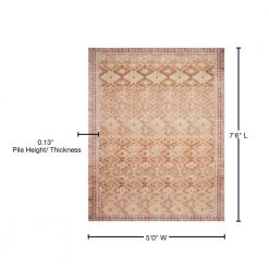 Layla Natural/Spice 5 ft. x 7 ft. 6 in. Traditional 100% Polyester Area Rug by LOLOI II -Bungalow Flooring Store natural spice loloi ii area rugs layllay 16nasq5076 76 1000