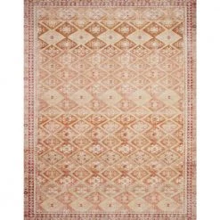 Layla Natural/Spice 7 ft. 6 in. x 9 ft. 6 in. Traditional 100% Polyester Runner Rug by LOLOI II