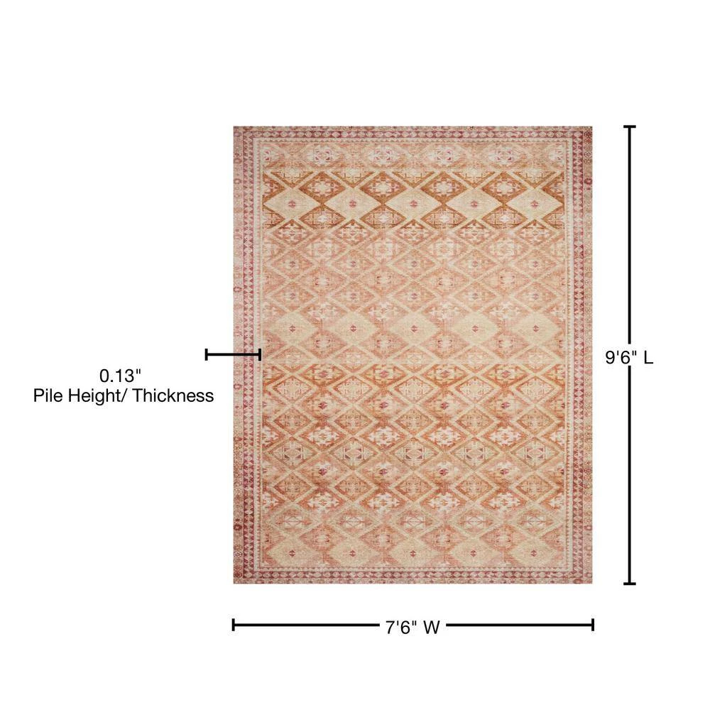 Layla Natural/Spice 7 ft. 6 in. x 9 ft. 6 in. Traditional 100% Polyester Runner Rug by LOLOI II 3 Layla Natural/Spice 7 ft. 6 in. x 9 ft. 6 in. Traditional 100% Polyester Runner Rug by LOLOI II - Image 3