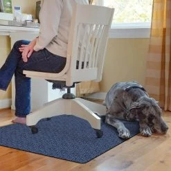 Richmond Weave 3 ft. x 4 ft. Desk Chair Mat - Navy by Bungalow Flooring