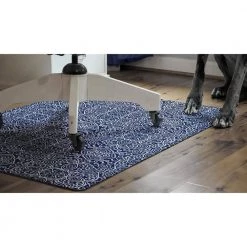 9 to 5 Arabesque Navy 3 ft. x 4 ft. Home Office Desk Chair Mat by Bungalow Flooring -Bungalow Flooring Store navy bungalow flooring chair mats 2285500034 40 1000