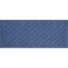 Aqua Shield Argyle Navy 22 in. x 60 in. Recycled Polyester/Rubber Indoor Outdoor Runner Rug Mat by Bungalow Flooring
