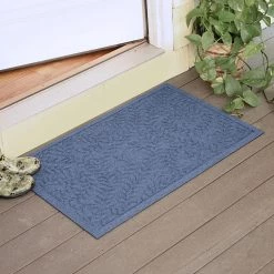 Aqua Shield Boxwood Navy 23 in. x 35 in. PET Polyester Door Mat by Bungalow Flooring -Bungalow Flooring Store navy bungalow flooring door mats 20378610023 40 1000