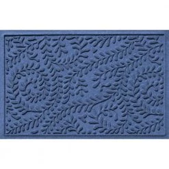 Aqua Shield Boxwood Navy 23 in. x 35 in. PET Polyester Door Mat by Bungalow Flooring