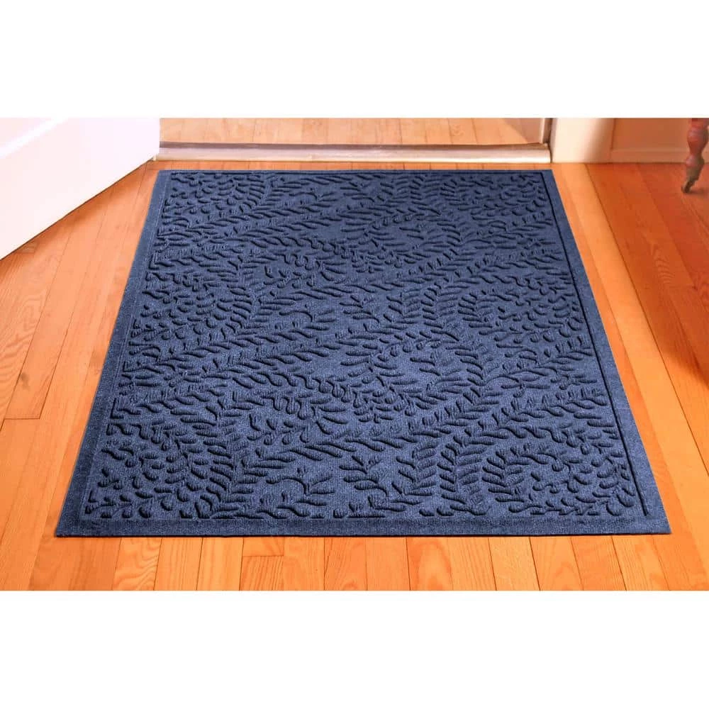 Aqua Shield Boxwood Navy 35 in. x 59 in. PET Polyester Door Mat by Bungalow Flooring 2 Aqua Shield Boxwood Navy 35 in. x 59 in. PET Polyester Door Mat by Bungalow Flooring - Image 2