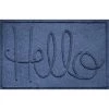 Aqua Shield Hello Navy 23 in. x 35 in. PET Polyester Door Mat by Bungalow Flooring