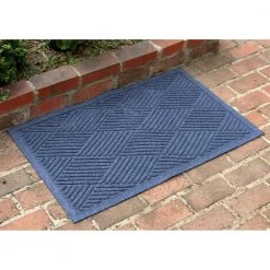Aqua Shield Diamonds Navy 23 in. x 35 in. PET Polyester Door Mat by Bungalow Flooring -Bungalow Flooring Store navy bungalow flooring door mats 844610023 31 1000