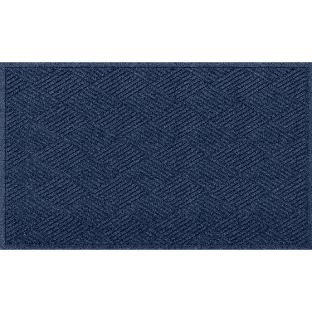 Aqua Shield Diamonds Navy 35 in. x 59 in. PET Polyester Door Mat by Bungalow Flooring 1 Aqua Shield Diamonds Navy 35 in. x 59 in. PET Polyester Door Mat by Bungalow Flooring