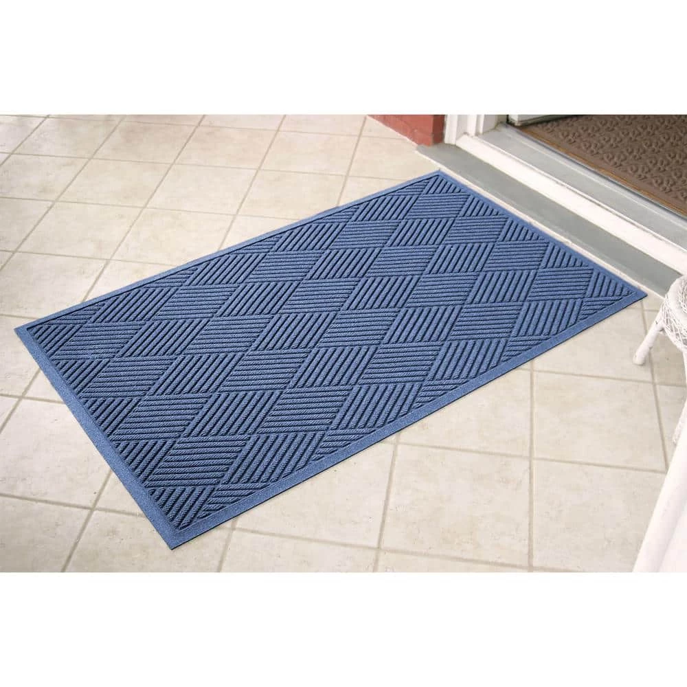 Aqua Shield Diamonds Navy 35 in. x 59 in. PET Polyester Door Mat by Bungalow Flooring 2 Aqua Shield Diamonds Navy 35 in. x 59 in. PET Polyester Door Mat by Bungalow Flooring - Image 2