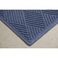 Aqua Shield Diamonds Navy 3 ft. x 8 ft. PET Polyester Runner Rug by Bungalow Flooring -Bungalow Flooring Store navy bungalow flooring door mats 844610038 31 1000