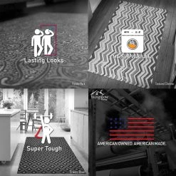 FlorArt Caxton 34 in. x 58 in. Low Profile Rubber Backed Kitchen Mat by Bungalow Flooring -Bungalow Flooring Store navy bungalow flooring kitchen mats 3434500035 4f 1000