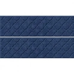 Aqua Shield Cordova Navy 8.5 in. x 30 in. Stair Tread Covers (Set of 4) by Bungalow Flooring