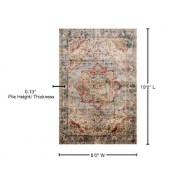 Isadora Oatmeal/Multi 8 ft. x 10 ft. Transitional 100% Polypropylene Pile Area Rug by LOLOI II -Bungalow Flooring Store oatmeal multi loloi ii area rugs isadisa 02otml80a0 76 1000