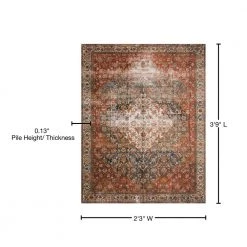 Layla Ocean/Multi 2 ft. 3 in. x 3 ft. 9 in. Traditional 100% Polyester Area Rug by LOLOI II -Bungalow Flooring Store ocean multi loloi ii area rugs layllay 05ocml2339 40 1000