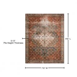 Layla Ocean/Multi 7 ft. 6 in. x 9 ft. 6 in. Traditional 100% Polyester Runner Rug by LOLOI II -Bungalow Flooring Store ocean multi loloi ii area rugs layllay 05ocml7696 40 1000