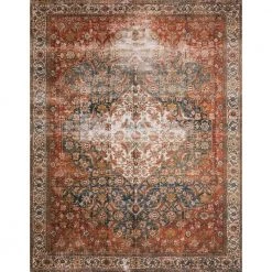 Layla Ocean/Multi 7 ft. 6 in. x 9 ft. 6 in. Traditional 100% Polyester Runner Rug by LOLOI II
