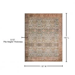 Layla Ocean/Rust 1 ft. 6 in. x 1 ft. 6 in. Sample Traditional Polyester Area Rug by LOLOI II -Bungalow Flooring Store ocean rust loloi ii area rugs layllay 04ocru160s 76 1000