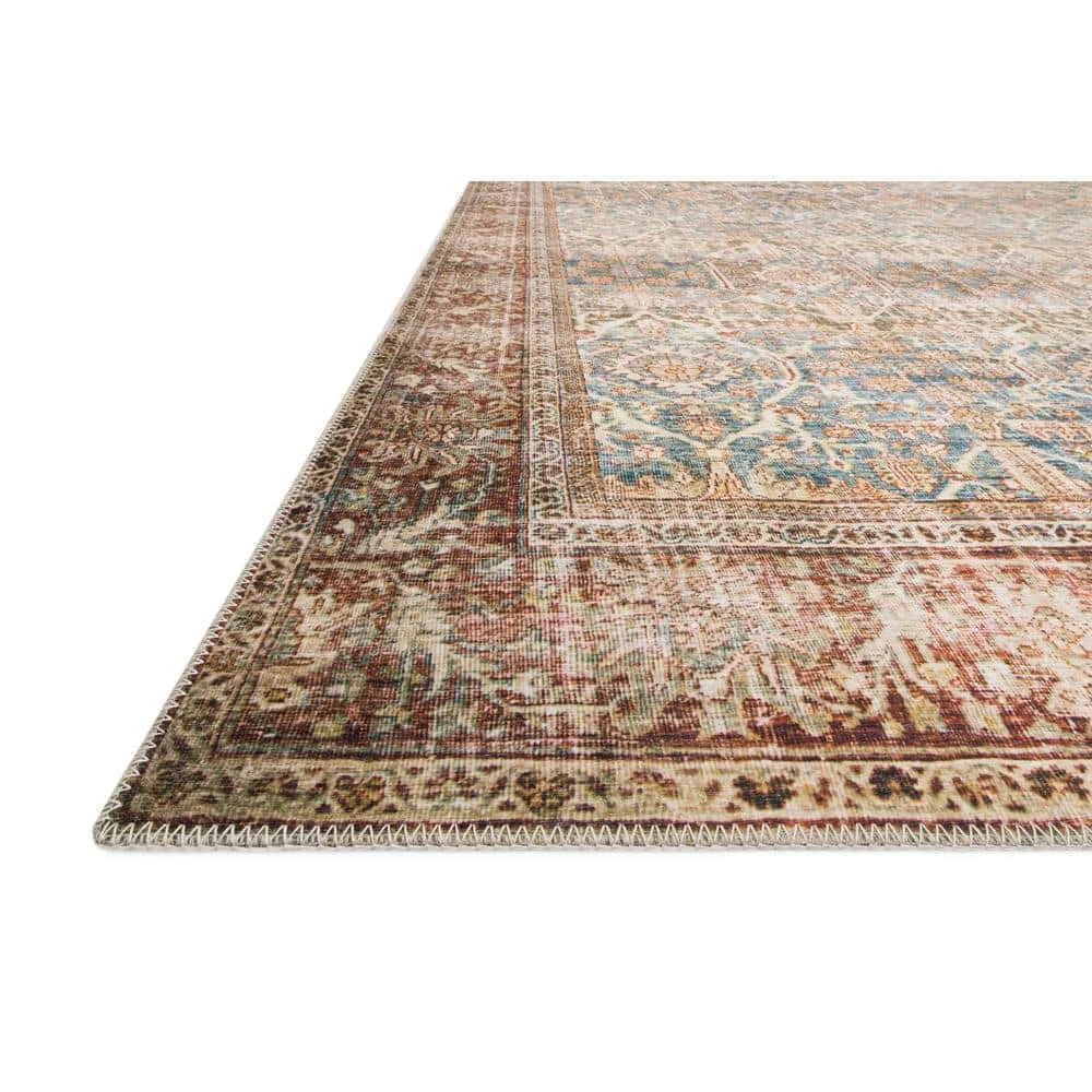 Layla Ocean/Rust 9 ft. x 12 ft. Traditional 100% Polyester Area Rug by LOLOI II 2 Layla Ocean/Rust 9 ft. x 12 ft. Traditional 100% Polyester Area Rug by LOLOI II - Image 2