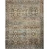 Layla Olive/Charcoal 2 ft. 6 in. x 9 ft. 6 in. Traditional 100% Polyester Runner Rug by LOLOI II