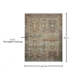 Layla Olive/Charcoal 3 ft. 6 in. x 5 ft. 6 in. Traditional 100% Polyester Area Rug by LOLOI II -Bungalow Flooring Store olive charcoal loloi ii area rugs layllay 03olcc3656 76 1000