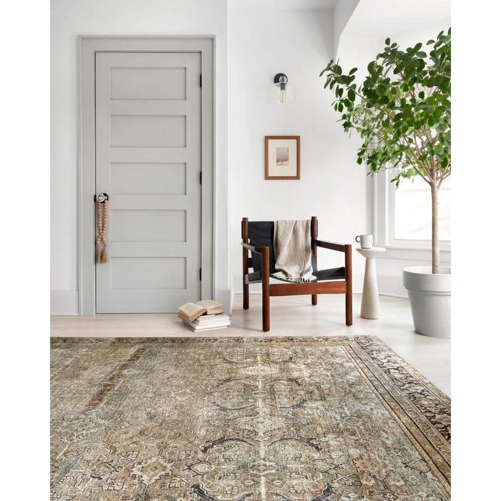 Layla Olive/Charcoal 9 ft. x 12 ft. Traditional 100% Polyester Area Rug by LOLOI II 5 Layla Olive/Charcoal 9 ft. x 12 ft. Traditional 100% Polyester Area Rug by LOLOI II - Image 5