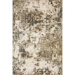 Spirit Pewter/Olive 6 ft. 7 in. x 9 ft. 3 in. Contemporary Polypropylene Pile Area Rug by LOLOI II