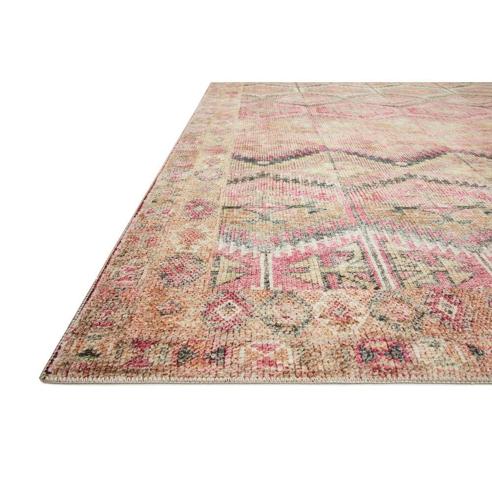 Layla Pink/Lagoon 3 ft. 6 in. x 5 ft. 6 in. Traditional 100% Polyester Area Rug by LOLOI II 2 Layla Pink/Lagoon 3 ft. 6 in. x 5 ft. 6 in. Traditional 100% Polyester Area Rug by LOLOI II - Image 2
