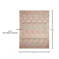 Layla Pink/Lagoon 5 ft. x 7 ft. 6 in. Traditional 100% Polyester Area Rug by LOLOI II -Bungalow Flooring Store pink lagoon loloi ii area rugs layllay 17pilj5076 76 1000
