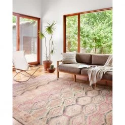 Layla Pink/Lagoon 9 ft. x 12 ft. Traditional 100% Polyester Area Rug by LOLOI II -Bungalow Flooring Store pink lagoon loloi ii area rugs layllay 17pilj90c0 31 1000