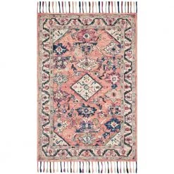 Elka Pink/Multi 7 ft. 9 in. x 9 ft. 9 in. Transitional 100% Wool Area Rug by LOLOI II