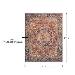 Layla Red/Navy 2 ft. 3 in. x 3 ft. 9 in. Traditional 100% Polyester Area Rug by LOLOI II -Bungalow Flooring Store red navy loloi ii area rugs layllay 08renv2339 76 1000