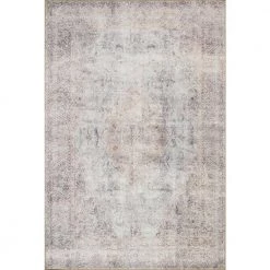 Loren Silver/Slate 8 ft. 4 in. x 11 ft. 6 in. Traditional Polyester Area Rug by LOLOI II