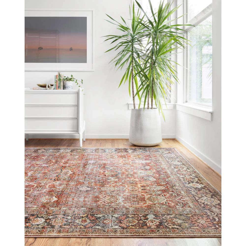 Layla Spice/Marine 2 ft. 6 in. x 7 ft. 6 in. Traditional 100% Polyester Runner Rug by LOLOI II 5 Layla Spice/Marine 2 ft. 6 in. x 7 ft. 6 in. Traditional 100% Polyester Runner Rug by LOLOI II - Image 5