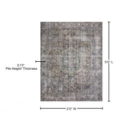 Layla Taupe/Stone 2 ft. x 5 ft. Traditional 100% Polyester Area Rug by LOLOI II 6 Layla Taupe/Stone 2 ft. x 5 ft. Traditional 100% Polyester Area Rug by LOLOI II -Bungalow Flooring Store taupe stone loloi ii area rugs layllay 06tasn2050 76 1000