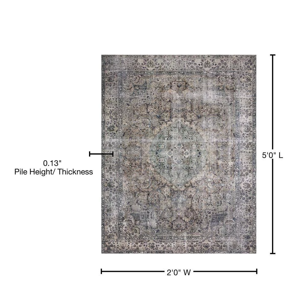 Layla Taupe/Stone 2 ft. x 5 ft. Traditional 100% Polyester Area Rug by LOLOI II 3 Layla Taupe/Stone 2 ft. x 5 ft. Traditional 100% Polyester Area Rug by LOLOI II - Image 3