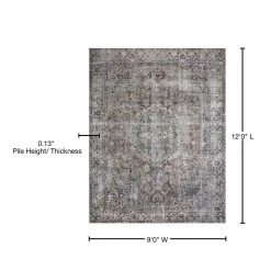 Layla Taupe/Stone 9 ft. x 12 ft. Traditional 100% Polyester Area Rug by LOLOI II -Bungalow Flooring Store taupe stone loloi ii area rugs layllay 06tasn90c0 76 1000